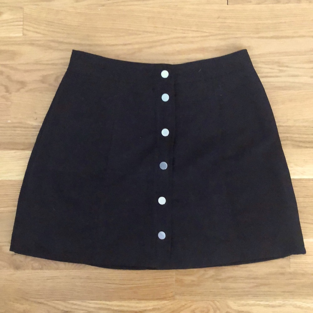 Black faux suede skirt